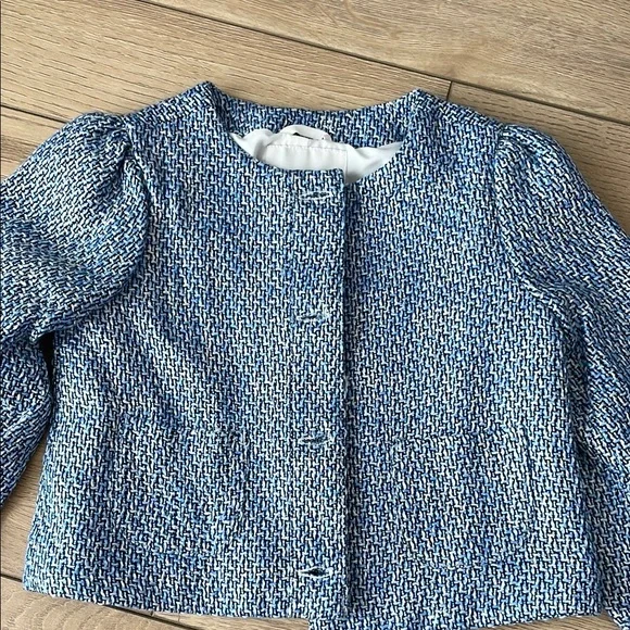 Janie and Jack Blue and White Textured Two-Piece Set size 5 and 4 - Picture 7 of 7